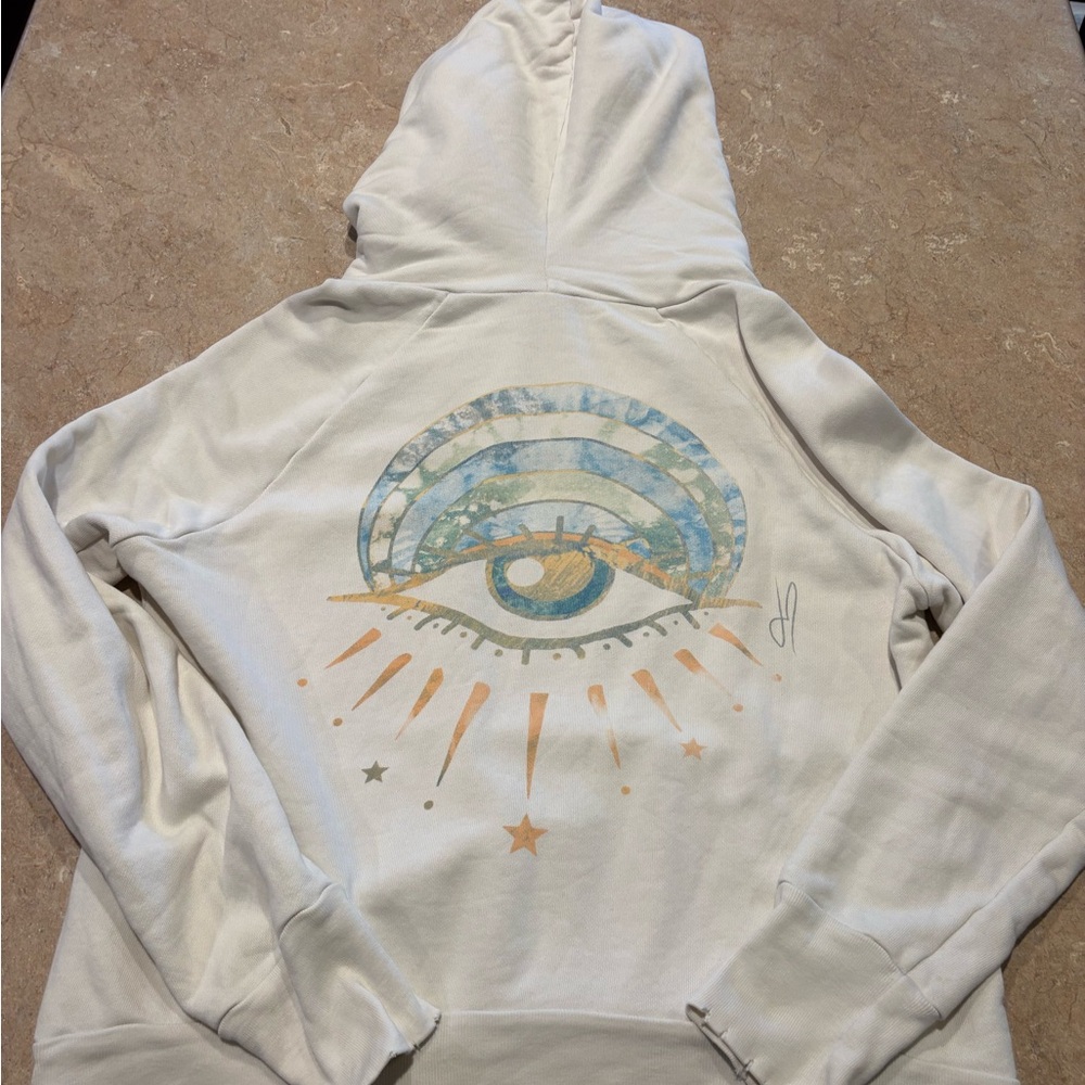 Jacquie Aiche Distressed Hoodie Third Eye. Hand made in LA ✨VERY RARE & Unique